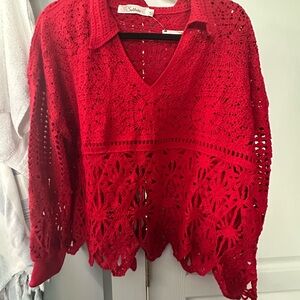 Solitaire Vibrant Red Crochet Top